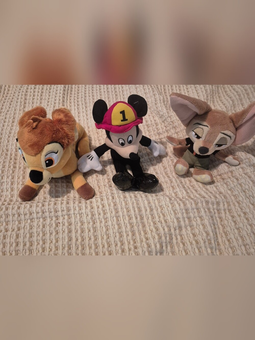 Disney Plush Trio - Black/Red Mickey, Bambi & Zootopia